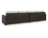 Kimora - Loveseat para exteriores con brazos derecho e izquierdo, con cojín (juego de 2)