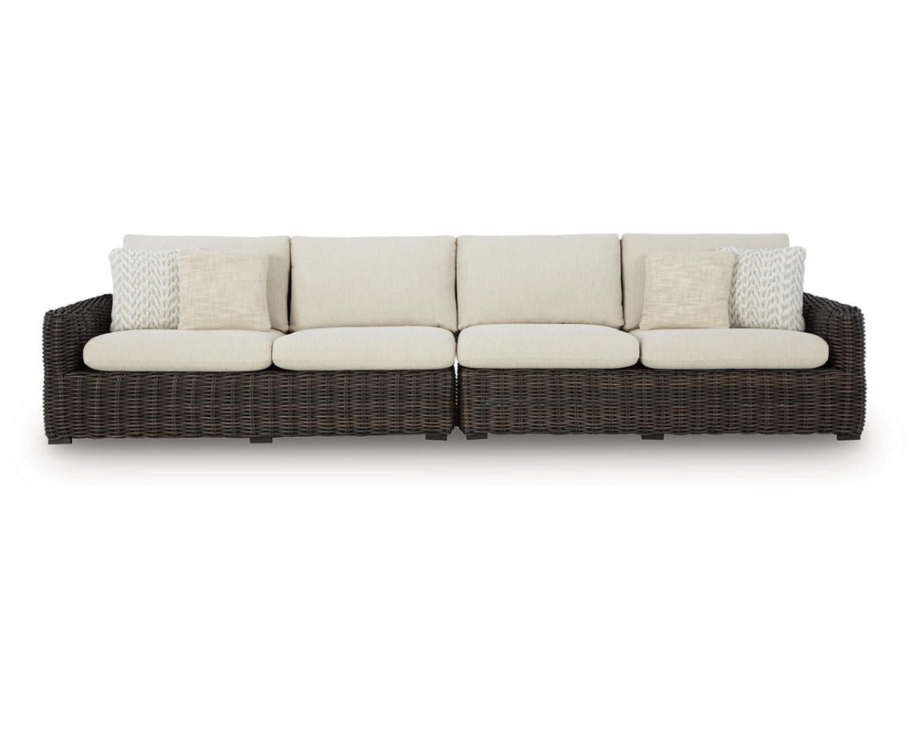 Kimora - Loveseat para exteriores con brazos derecho e izquierdo, con cojín (juego de 2)