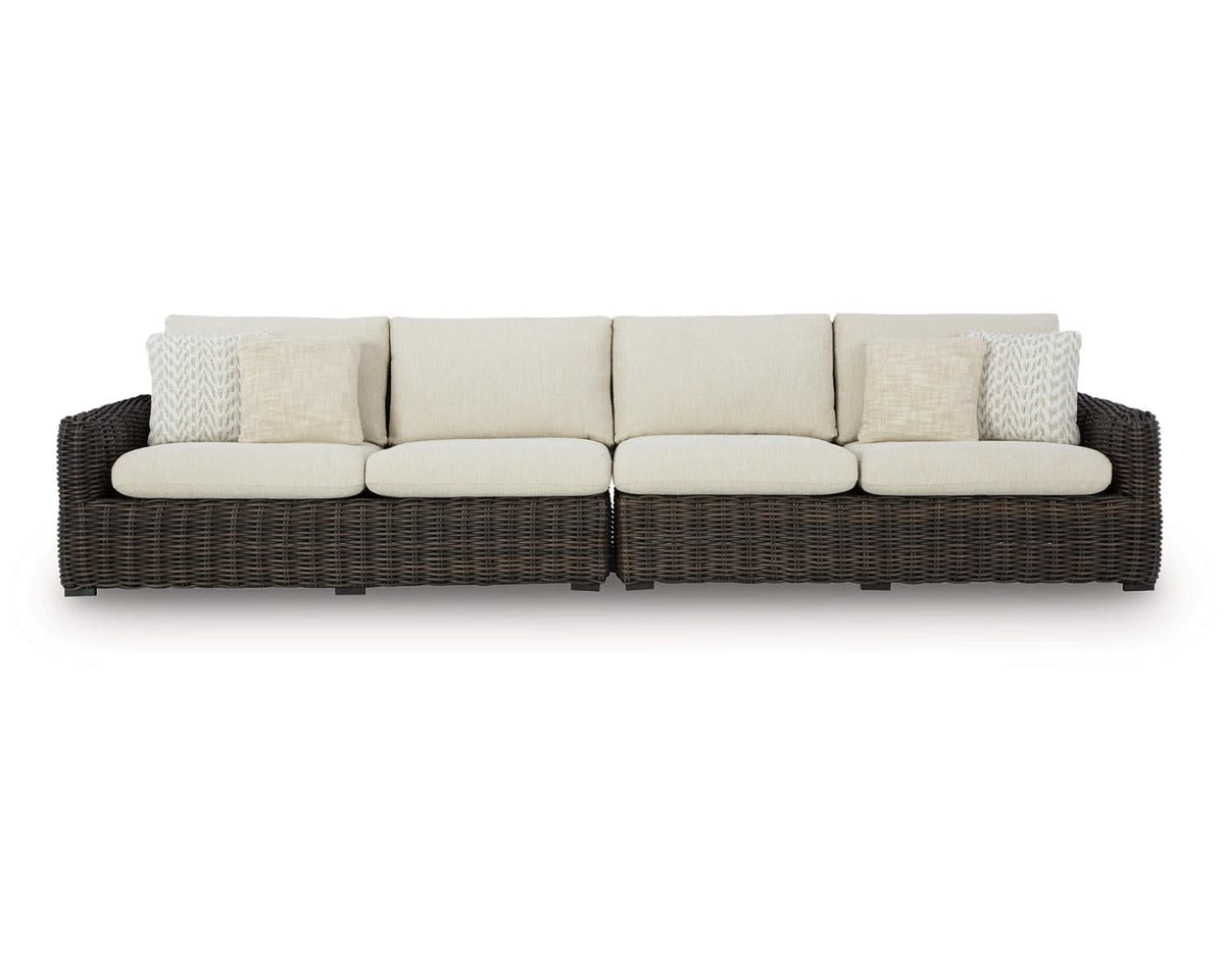 Kimora - Loveseat para exteriores con brazos derecho e izquierdo, con cojín (juego de 2)