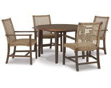 Mesa de comedor de exterior Germalia con 4 sillas