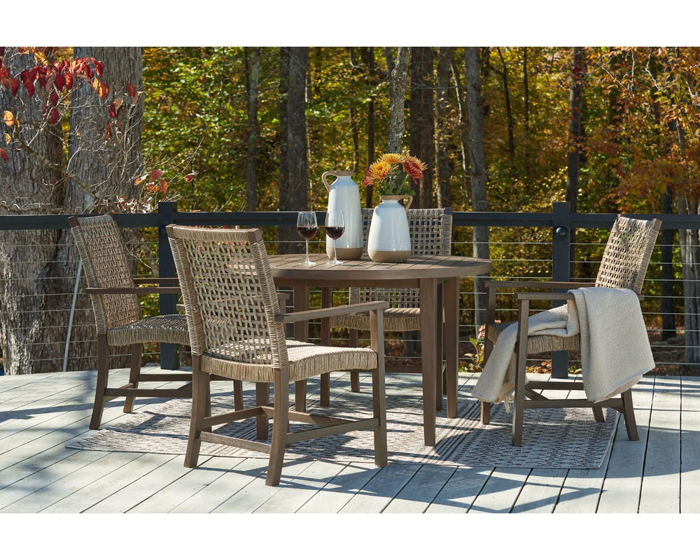 Mesa de comedor de exterior Germalia con 4 sillas
