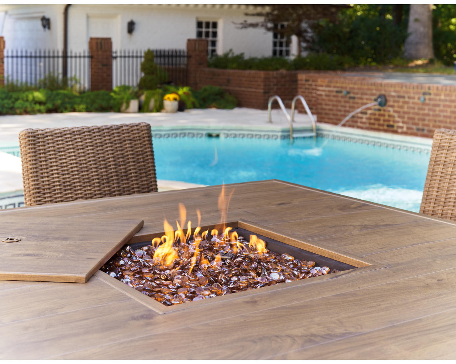 Walton Bridge Outdoor Bar Table with Fire Pit