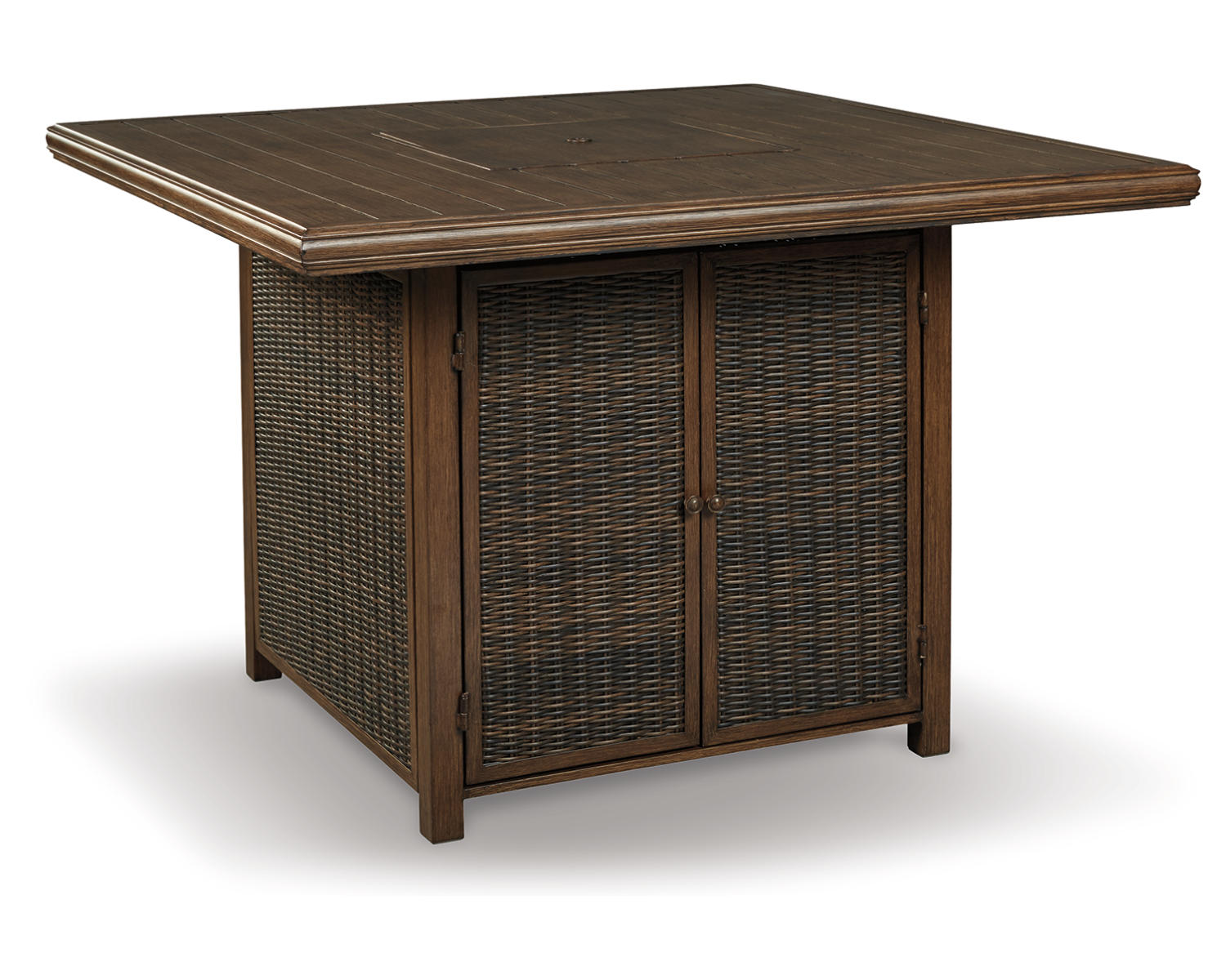 Paradise Trail Outdoor Bar Fire Pit Table with 6 Barstools