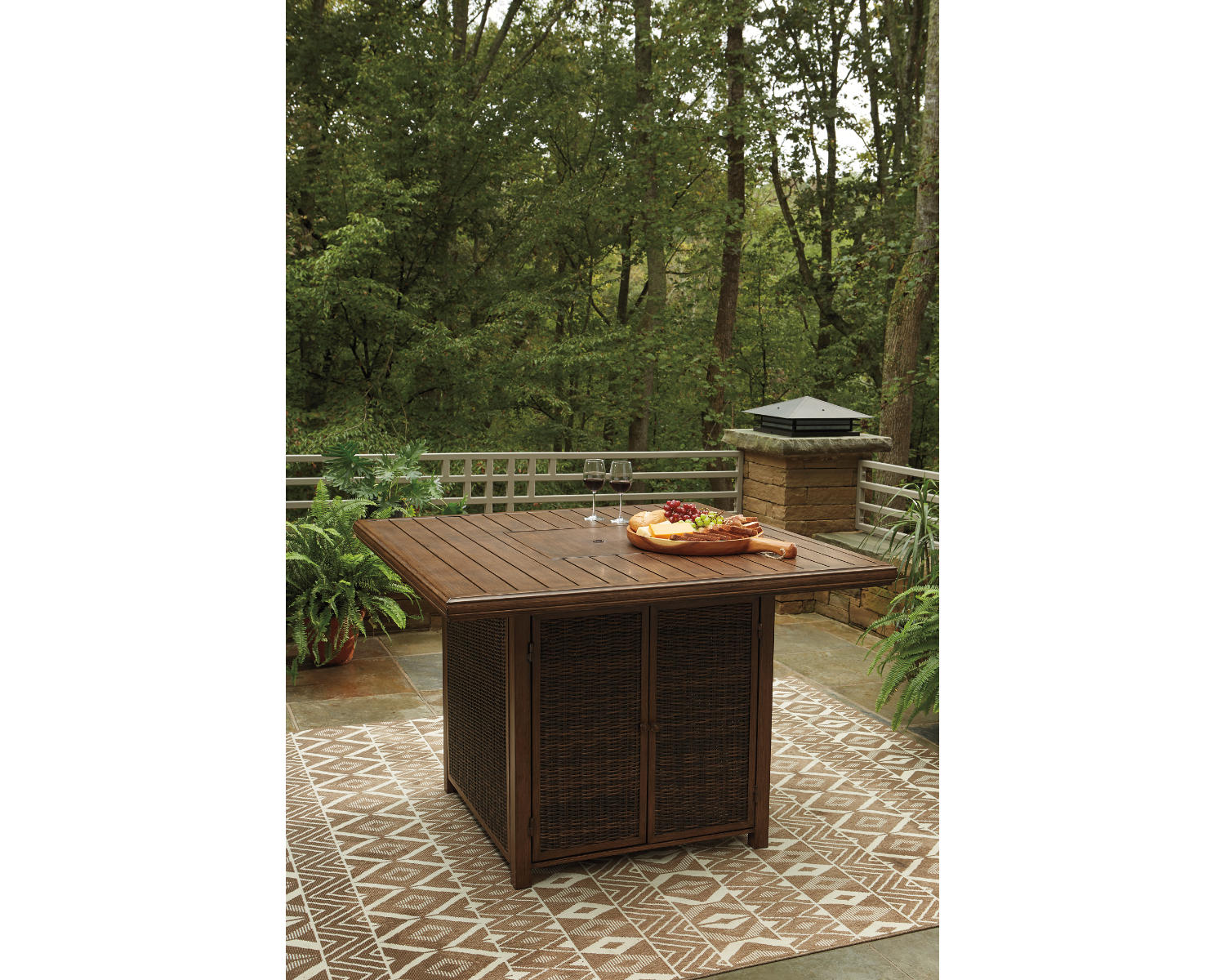 Paradise Trail Bar Table with Fire Pit