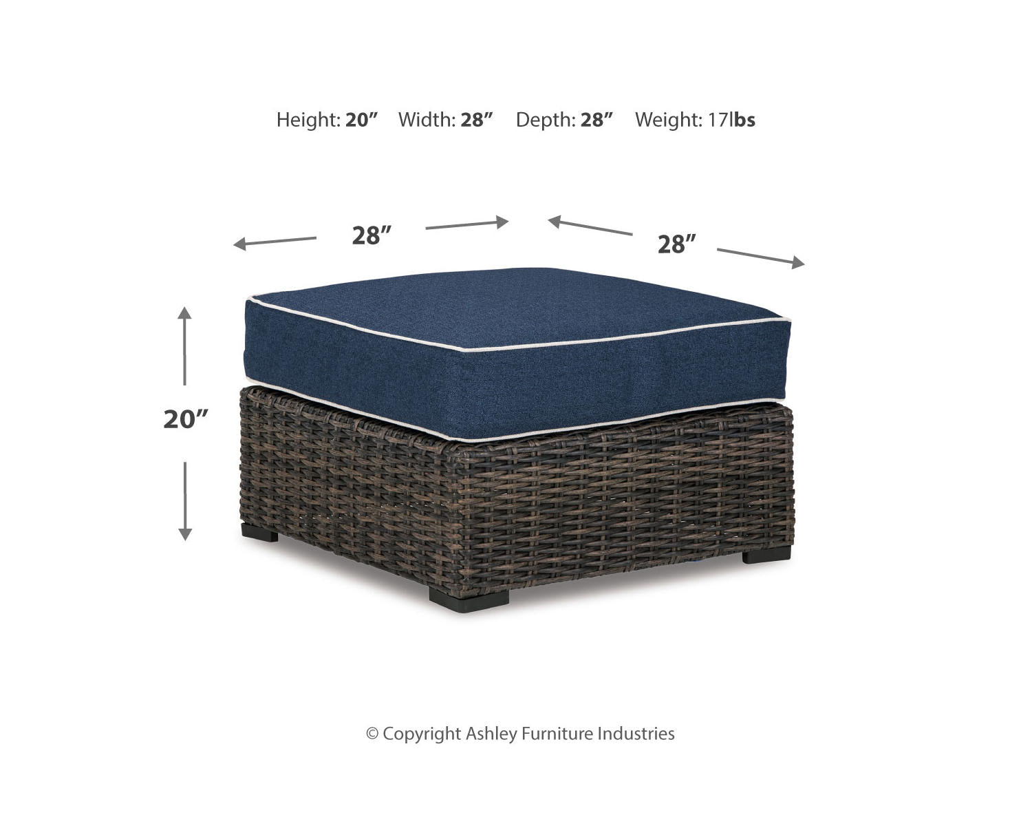 Grasson Lane Ottoman with Cushion