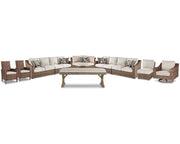 Beachcroft 4-Piece Outdoor Sectional, 2 Arm Chairs, Lounge Chair and Bench