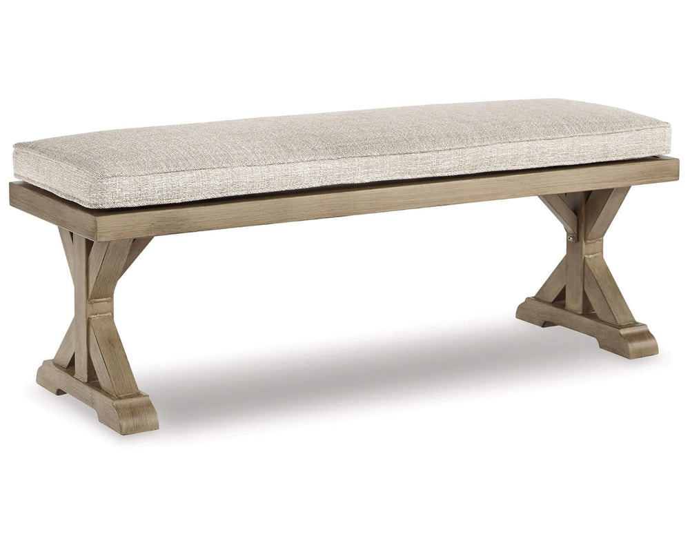 Mesa de comedor de exterior Beachcroft con 2 sillas y 2 bancos 