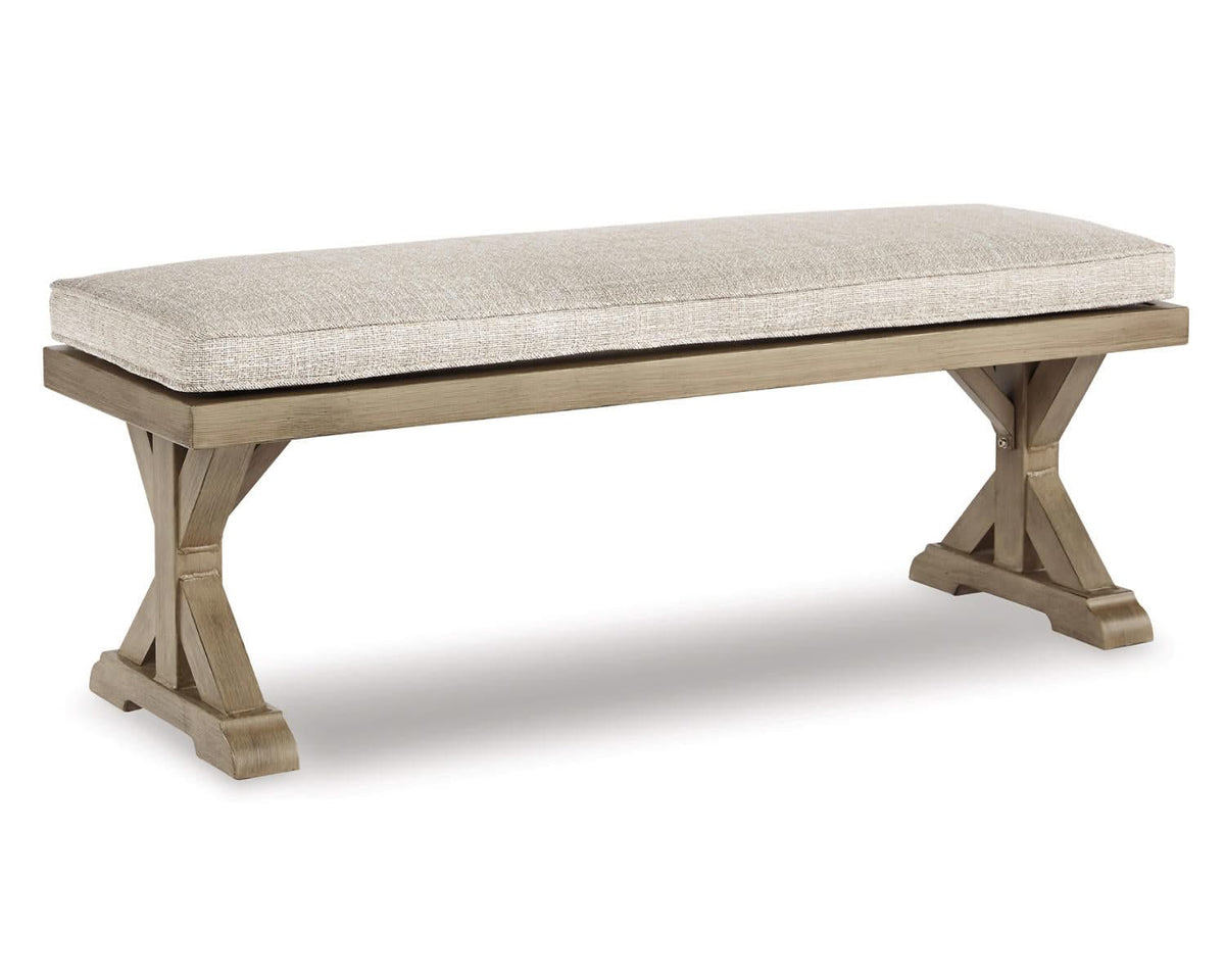 Mesa de comedor para exterior Beachcroft con 4 sillas y banco 