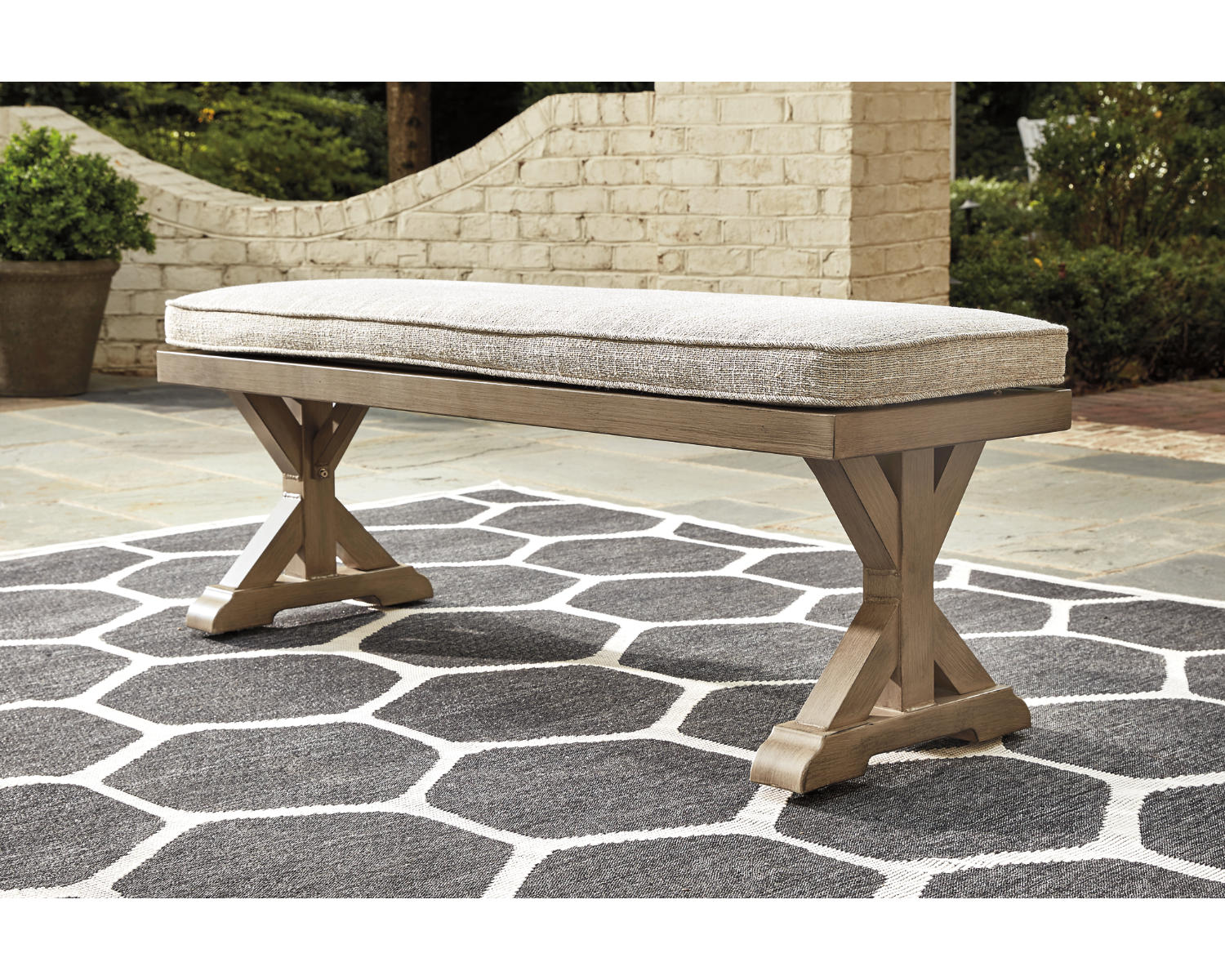 Beachcroft Outdoor Dining Table with 2 Chairs and 2 Benches