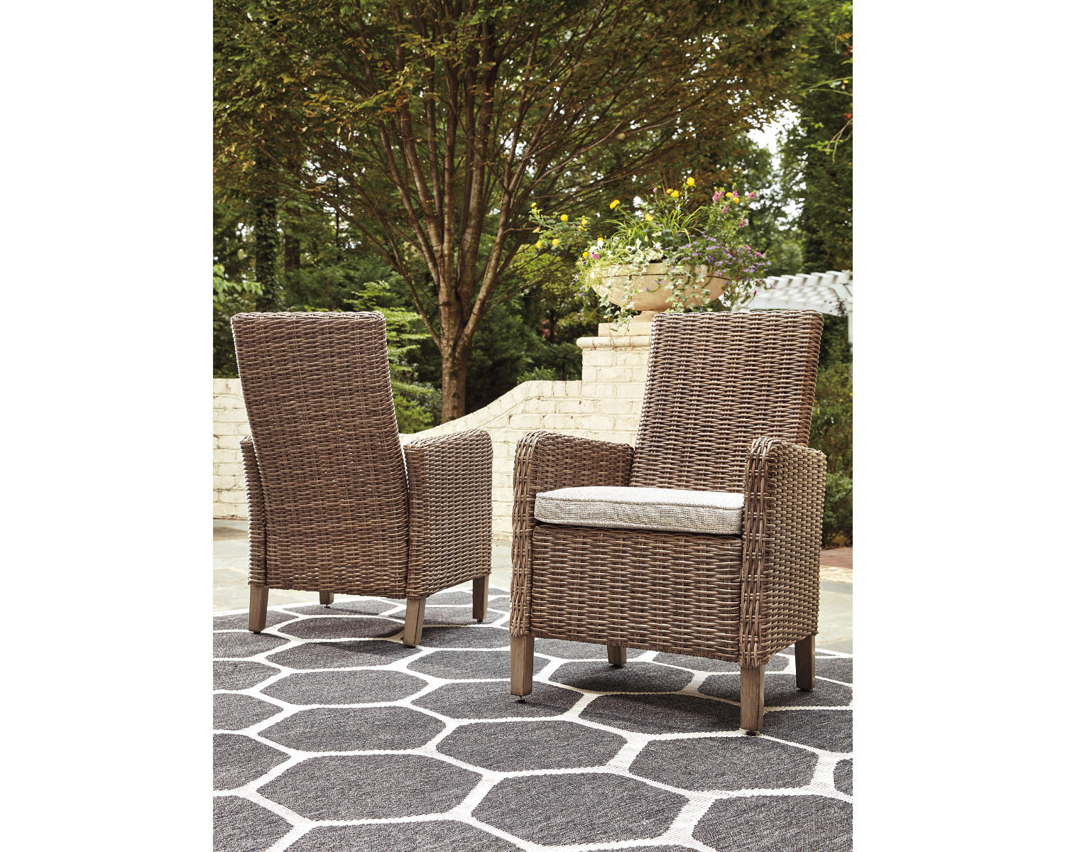 Beachcroft Outdoor Arm Chair with Cushion (Set of 2)