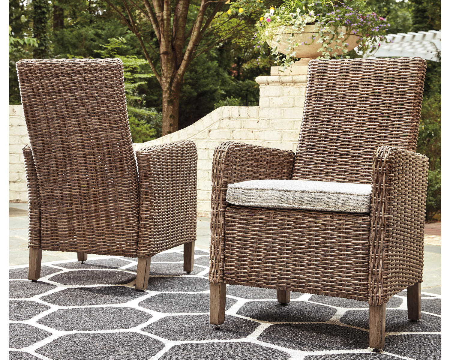 Beachcroft Outdoor Arm Chair with Cushion (Set of 2)