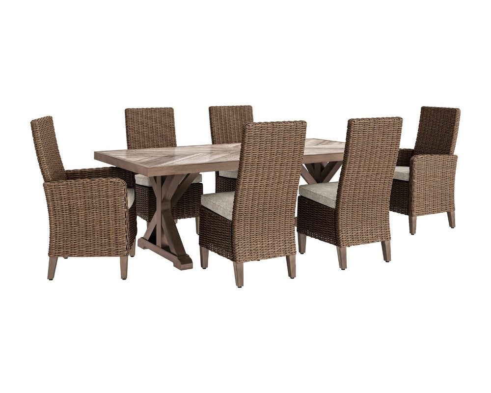 Mesa de comedor de exterior Beachcroft con 6 sillas