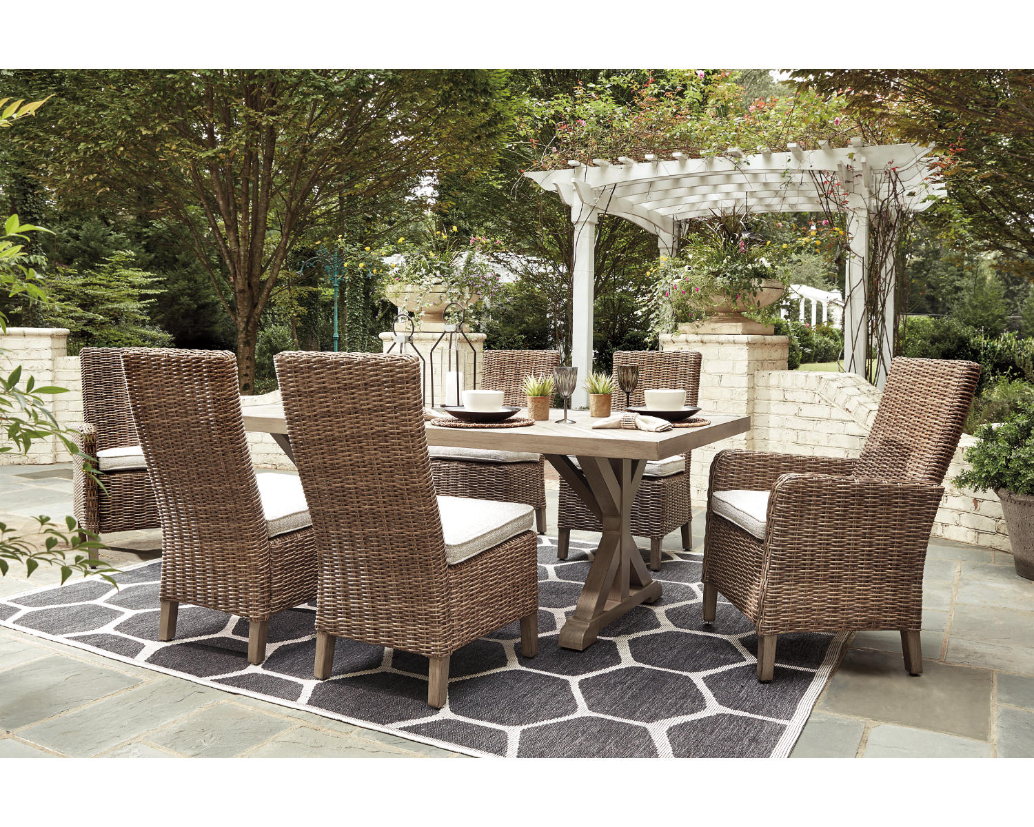 Beachcroft Outdoor Dining Table with 6 Chairs