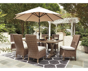 Mesa de comedor de exterior Beachcroft con 6 sillas