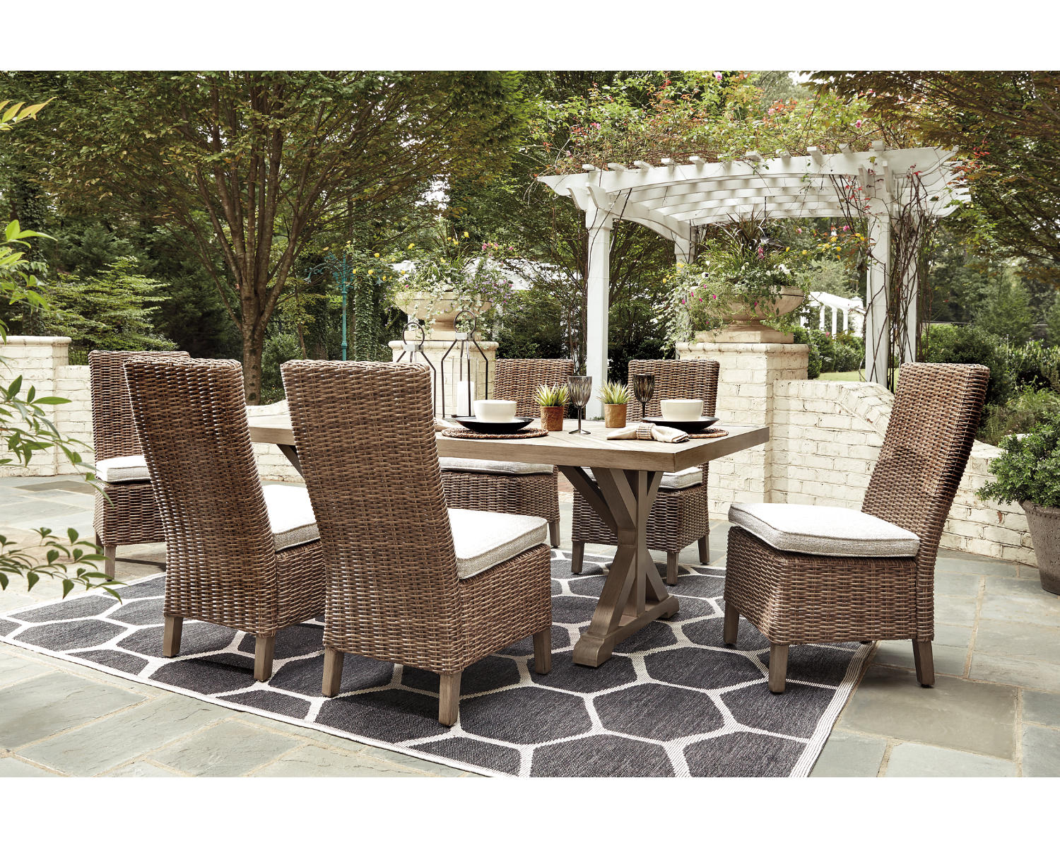 Beachcroft Outdoor Dining Table with 6 Chairs