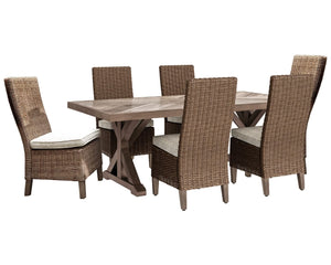 Mesa de comedor de exterior Beachcroft con 6 sillas