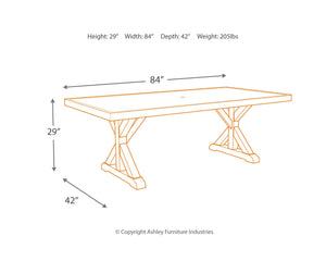 Mesa de comedor de exterior Beachcroft con 6 sillas