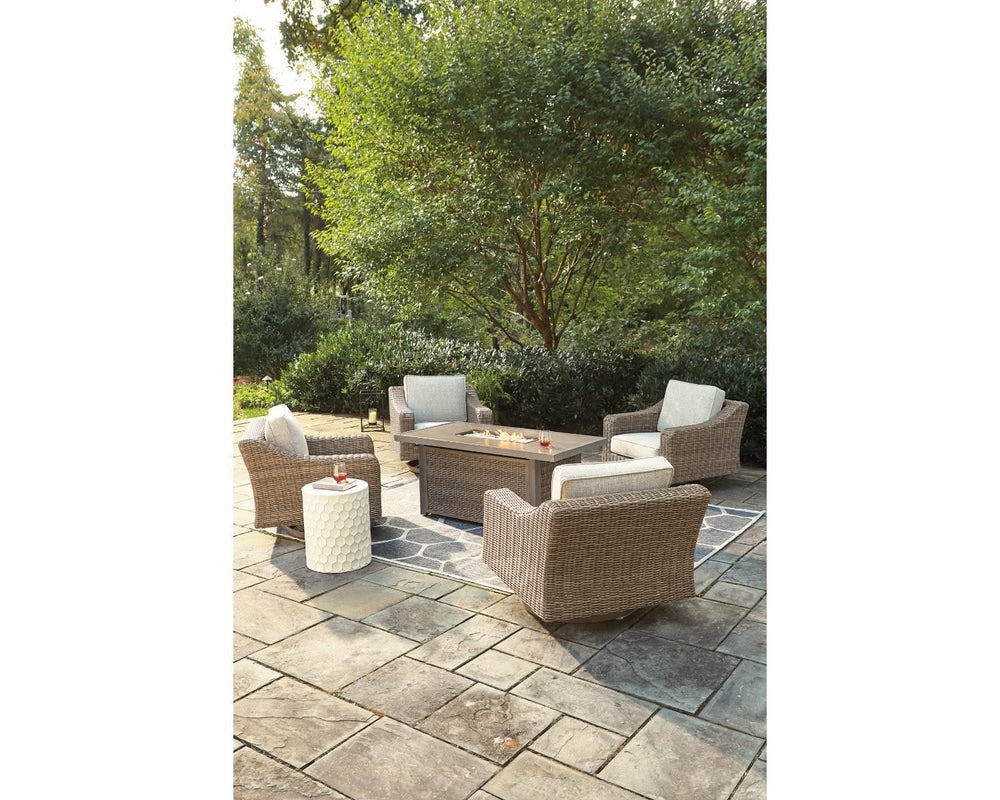 Mesa para fogata de exterior Beachcroft de 5 piezas con 4 sillas