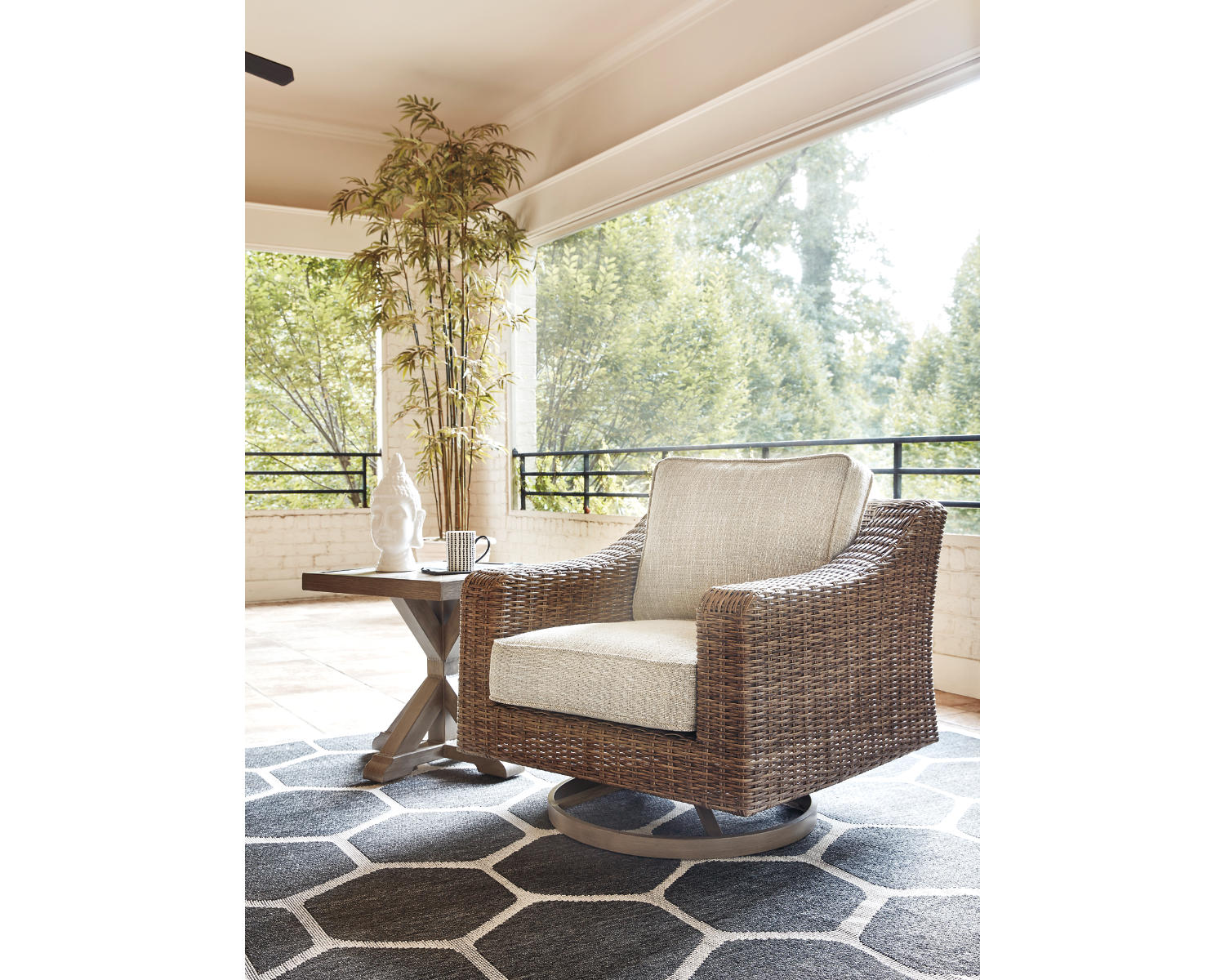Beachcroft 4-Piece Outdoor Sectional, 2 Arm Chairs, Lounge Chair and Bench