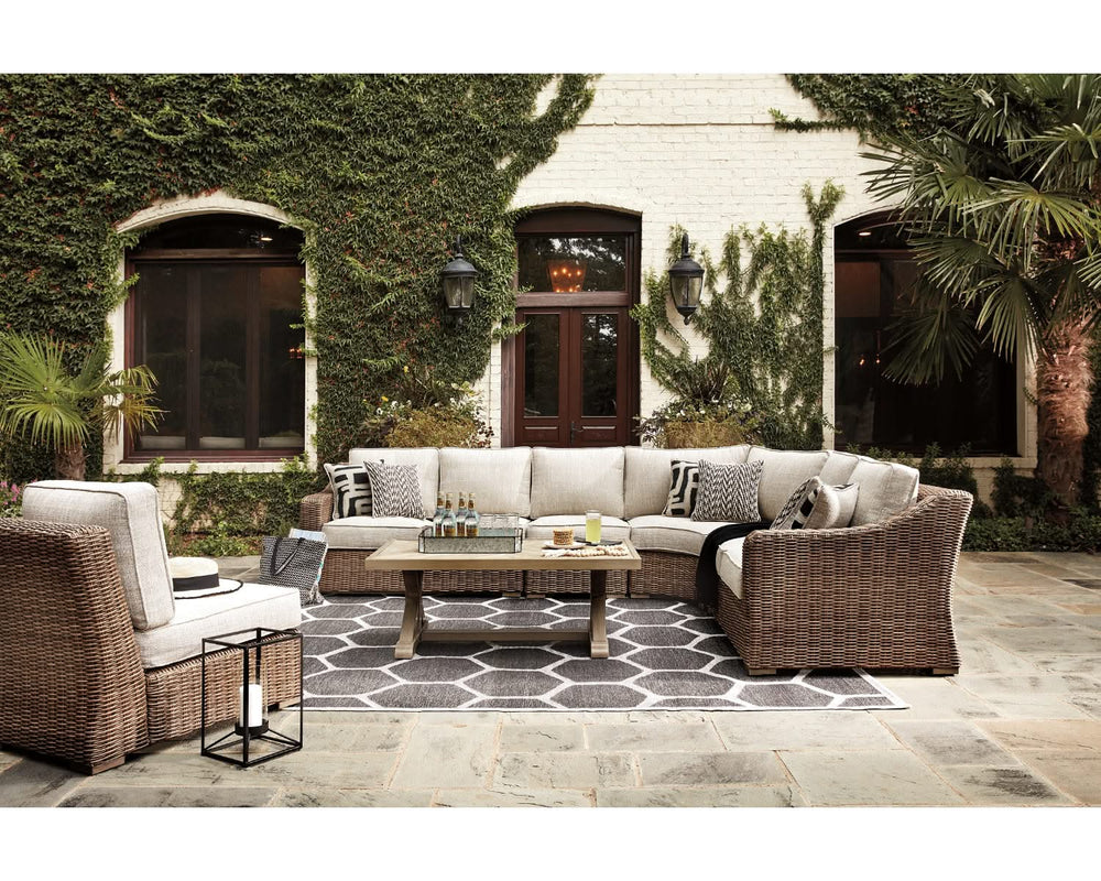 Beachcroft 3-Piece Outdoor Sectional with Coffee Table and 2 End Tables