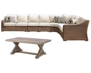 Beachcroft 3-Piece Outdoor Sectional with Coffee Table and 2 End Tables