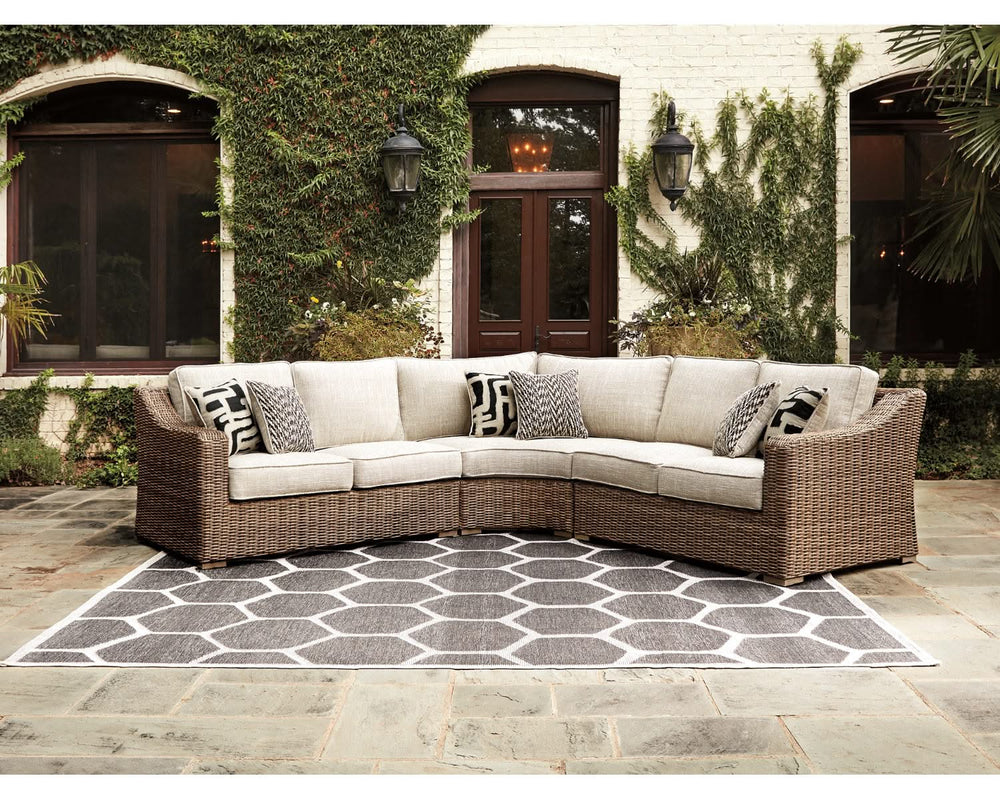 Beachcroft 3-Piece Outdoor Sectional with Coffee Table and 2 End Tables