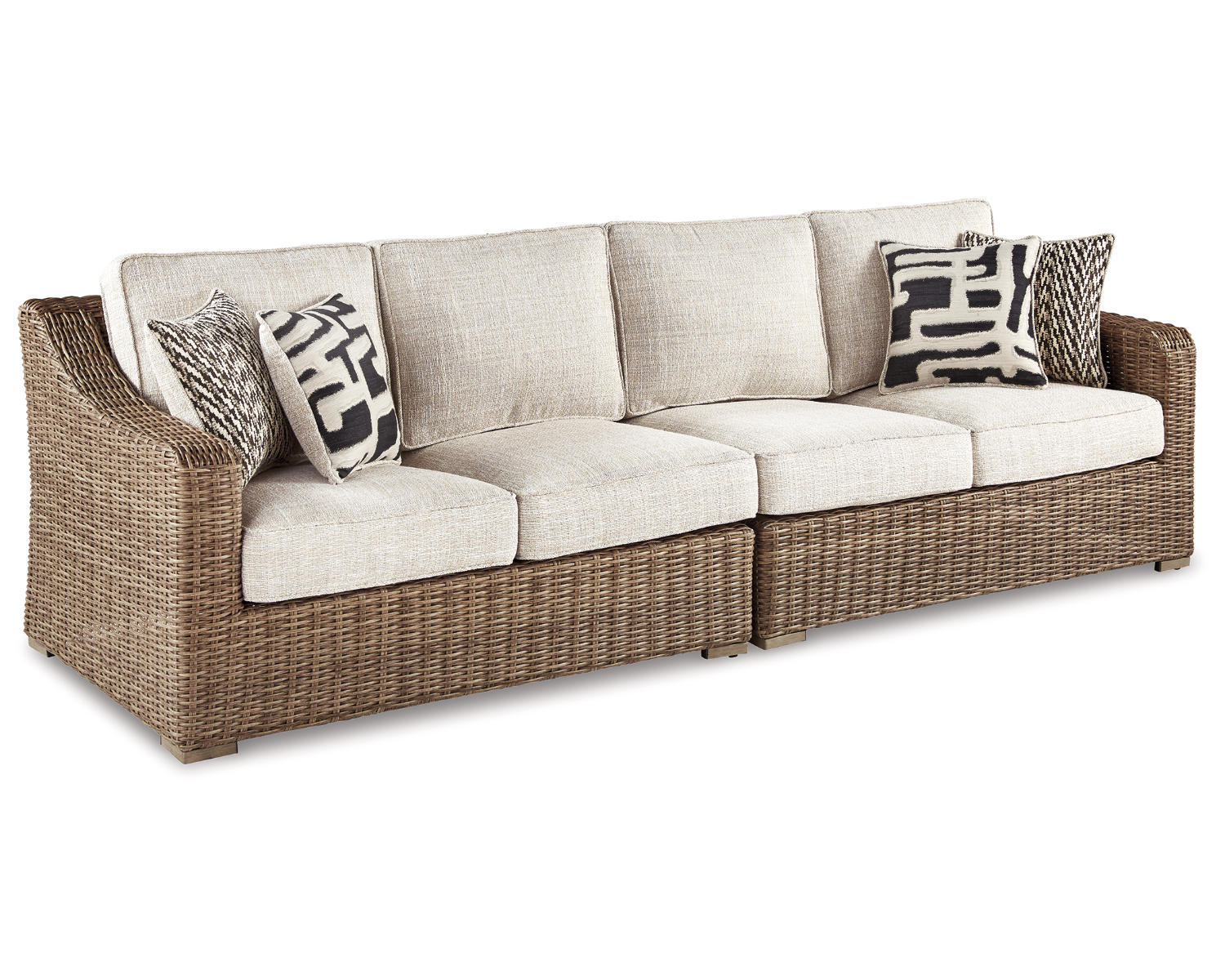 Beachcroft 4-Piece Outdoor Sectional, 2 Arm Chairs, Lounge Chair and Bench
