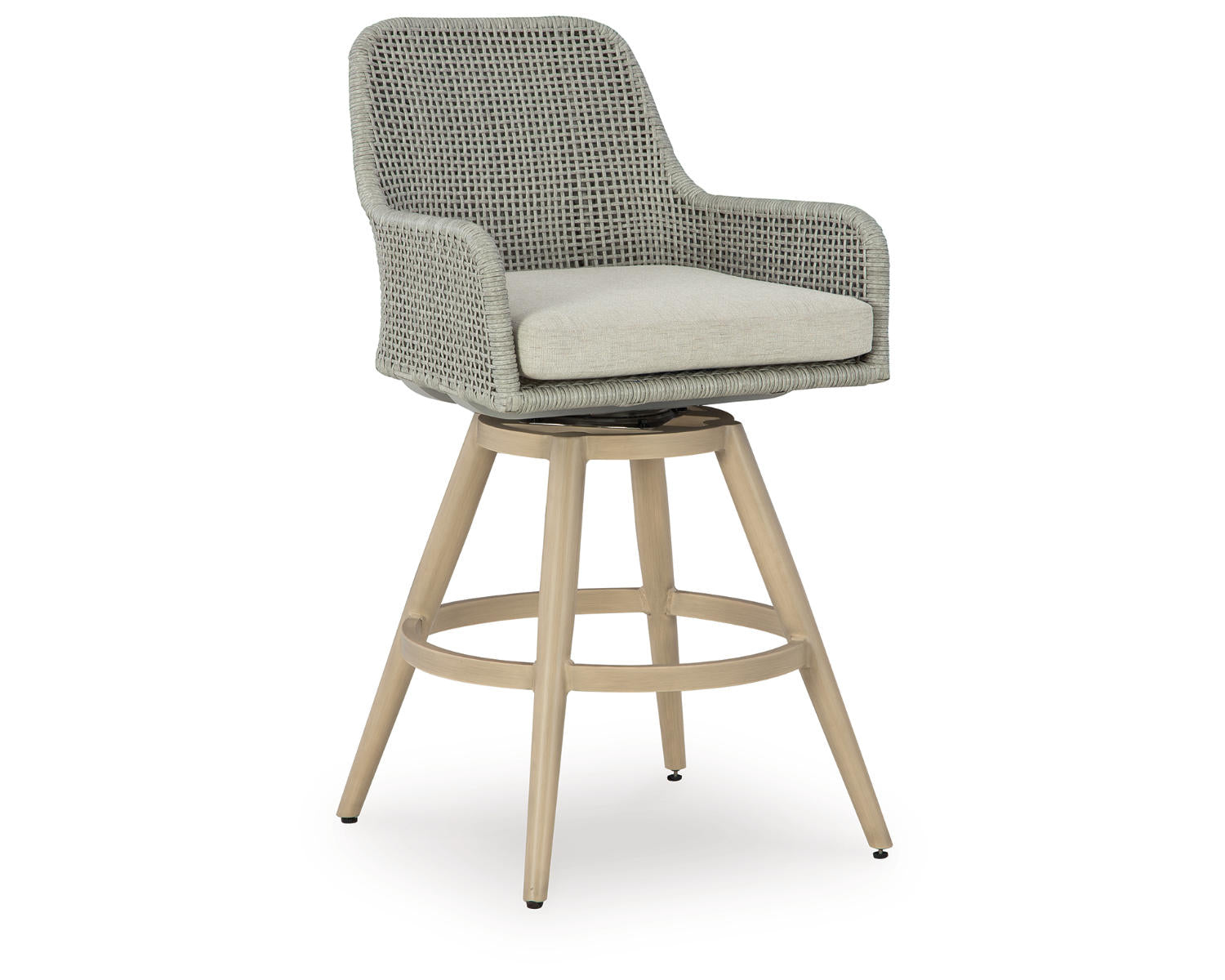 Seton Creek Outdoor Bar Height Barstool with Cushion (Set of 2)