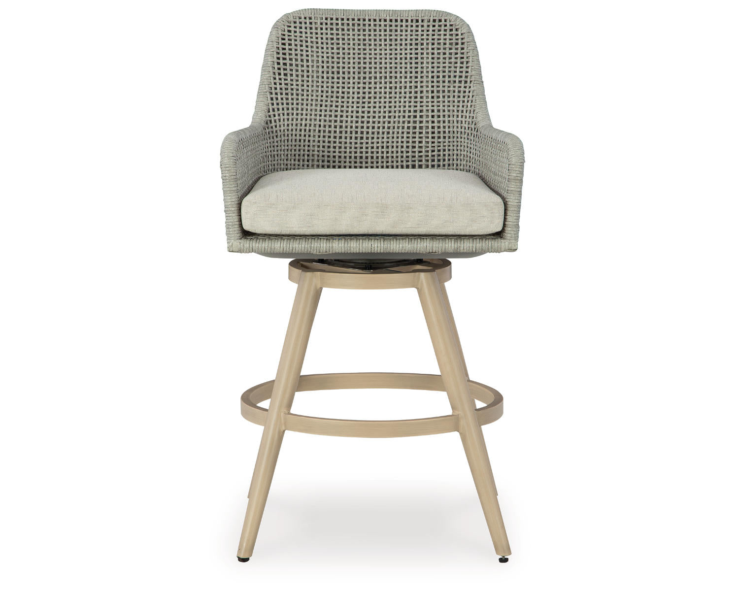 Seton Creek Outdoor Bar Height Barstool with Cushion (Set of 2)