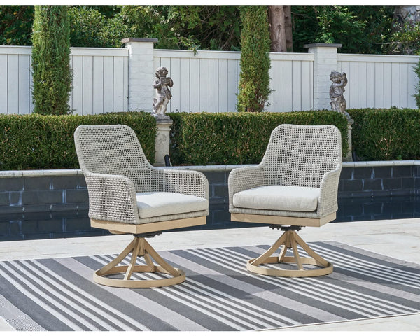 Seton Creek Outdoor Swivel Dining Chair (Set of 2)