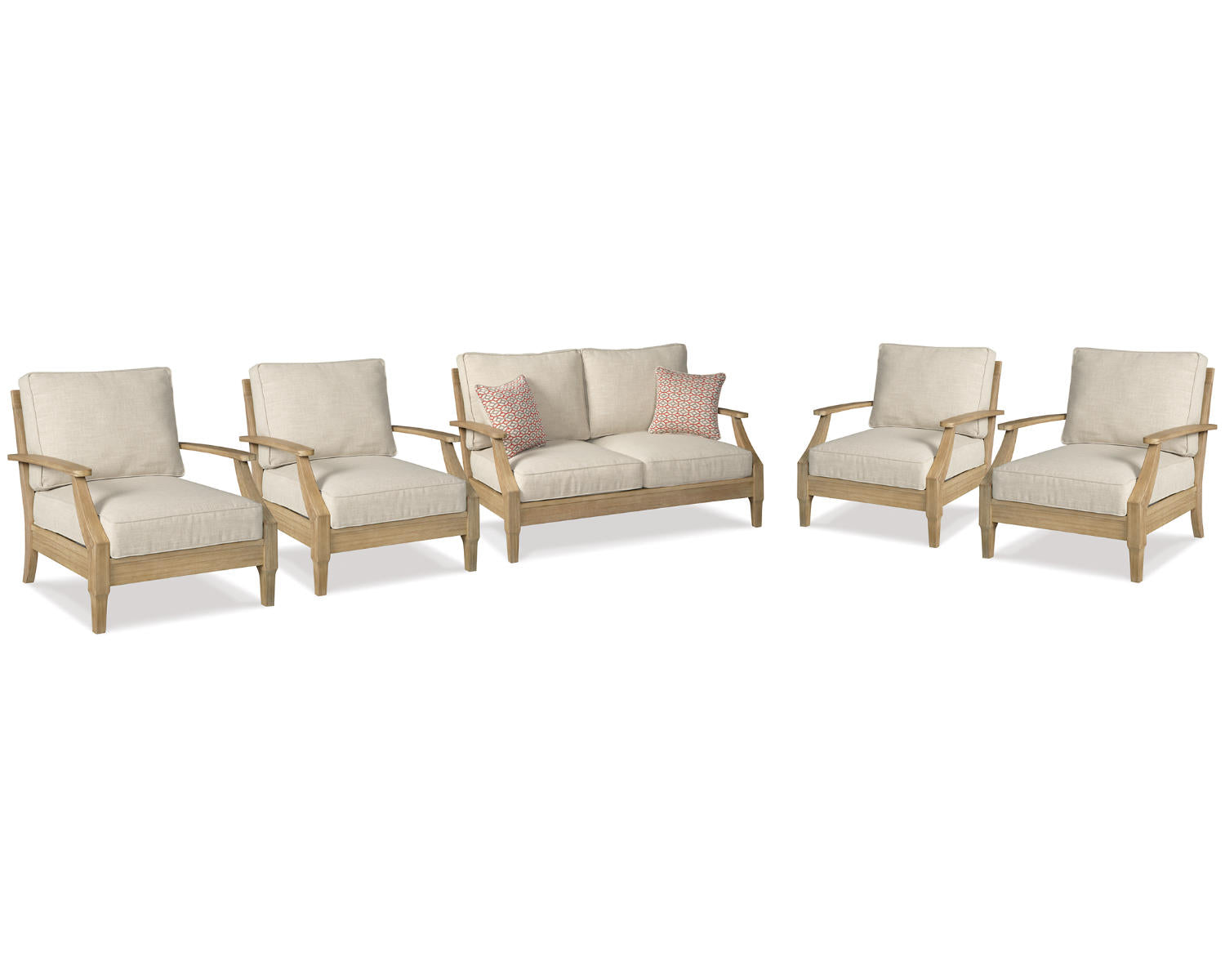Clare View Outdoor Loveseat and 4 Lounge Chairs