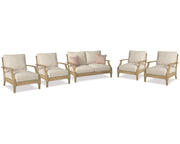 Clare View Outdoor Loveseat and 4 Lounge Chairs
