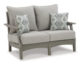 Loveseat de exterior Visola, 2 sillones y mesa de centro