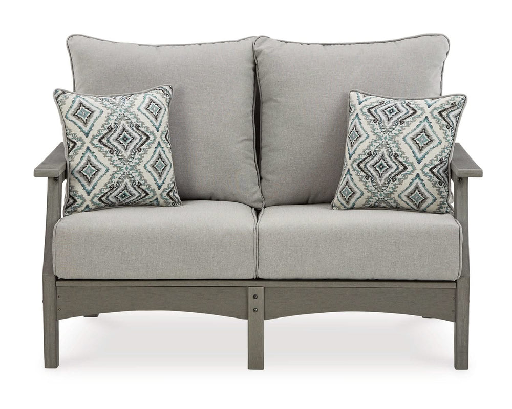 Loveseat de exterior Visola, 2 sillones y mesa de centro