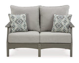 Loveseat de exterior Visola, 2 sillones y mesa de centro
