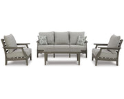 Visola Outdoor Sofa, 2 Lounge Chairs and Coffee Table
