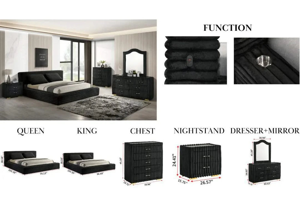 Juego de dormitorio Sandy de 5 piezas