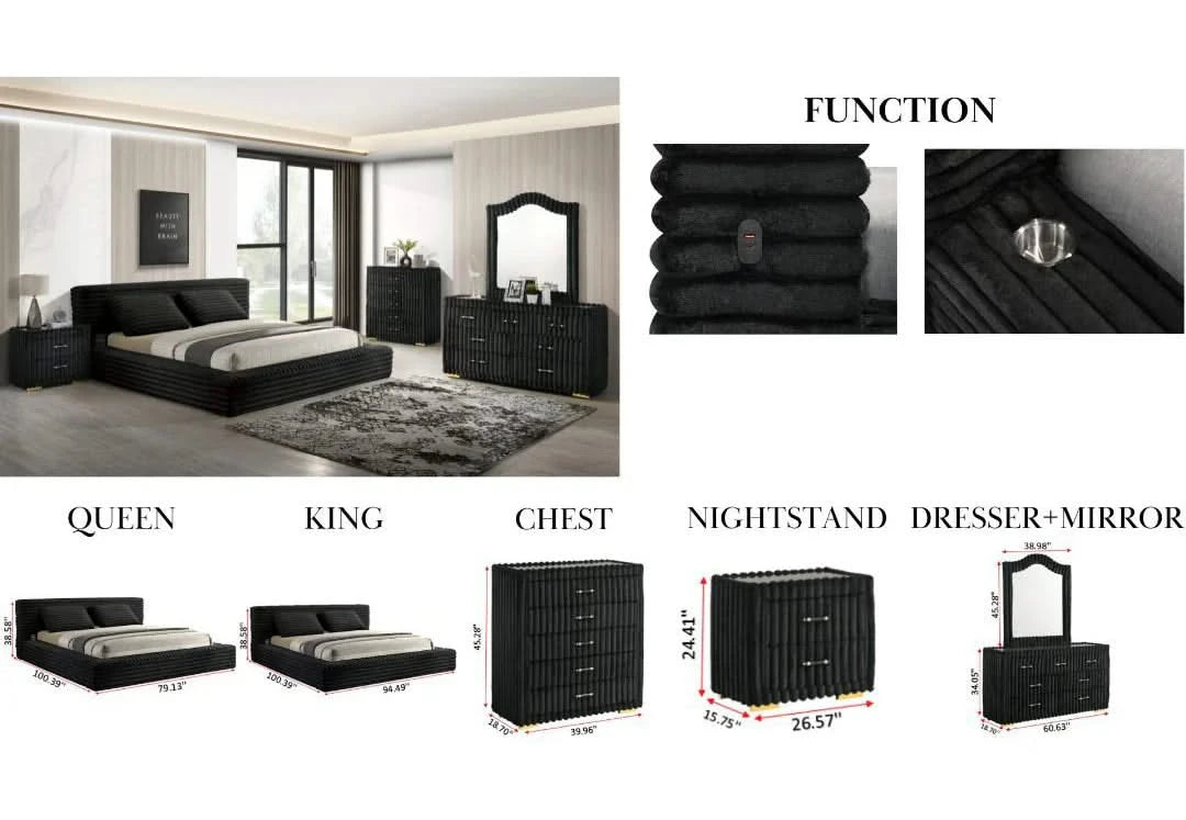 Juego de dormitorio Sandy de 5 piezas