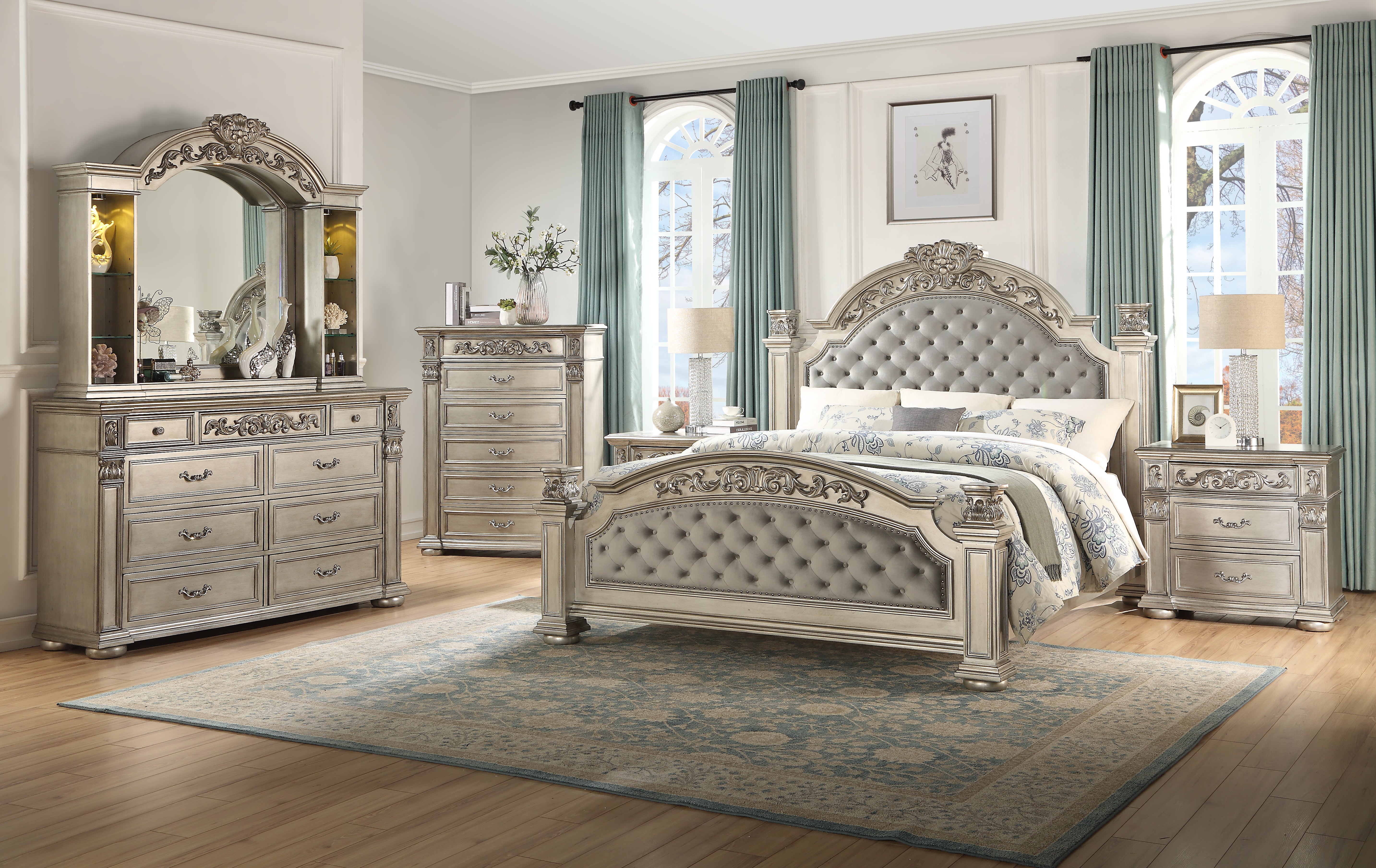 PLATINUM SILVER BEDROOM