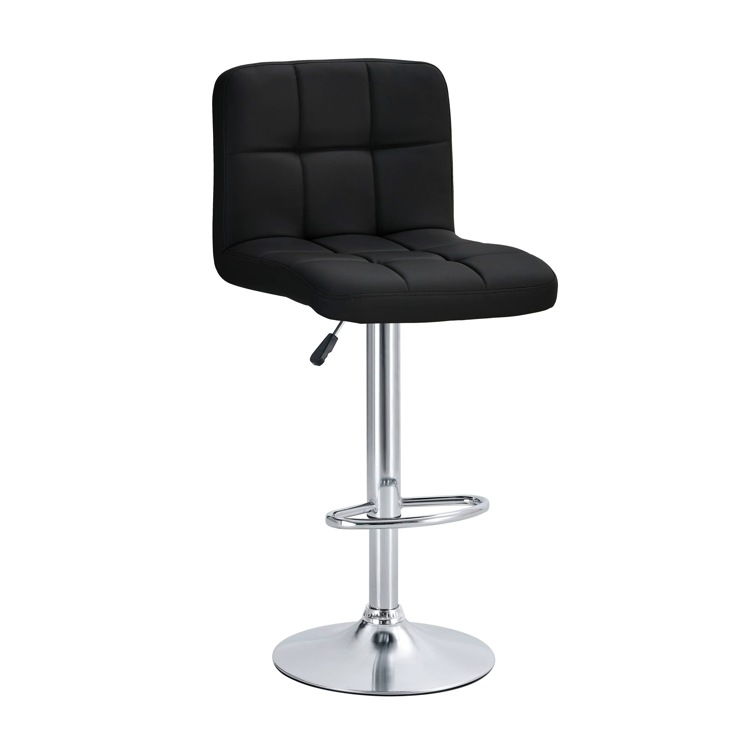 Juego de dos taburetes de mostrador Mirage Chrome Couture // Negro