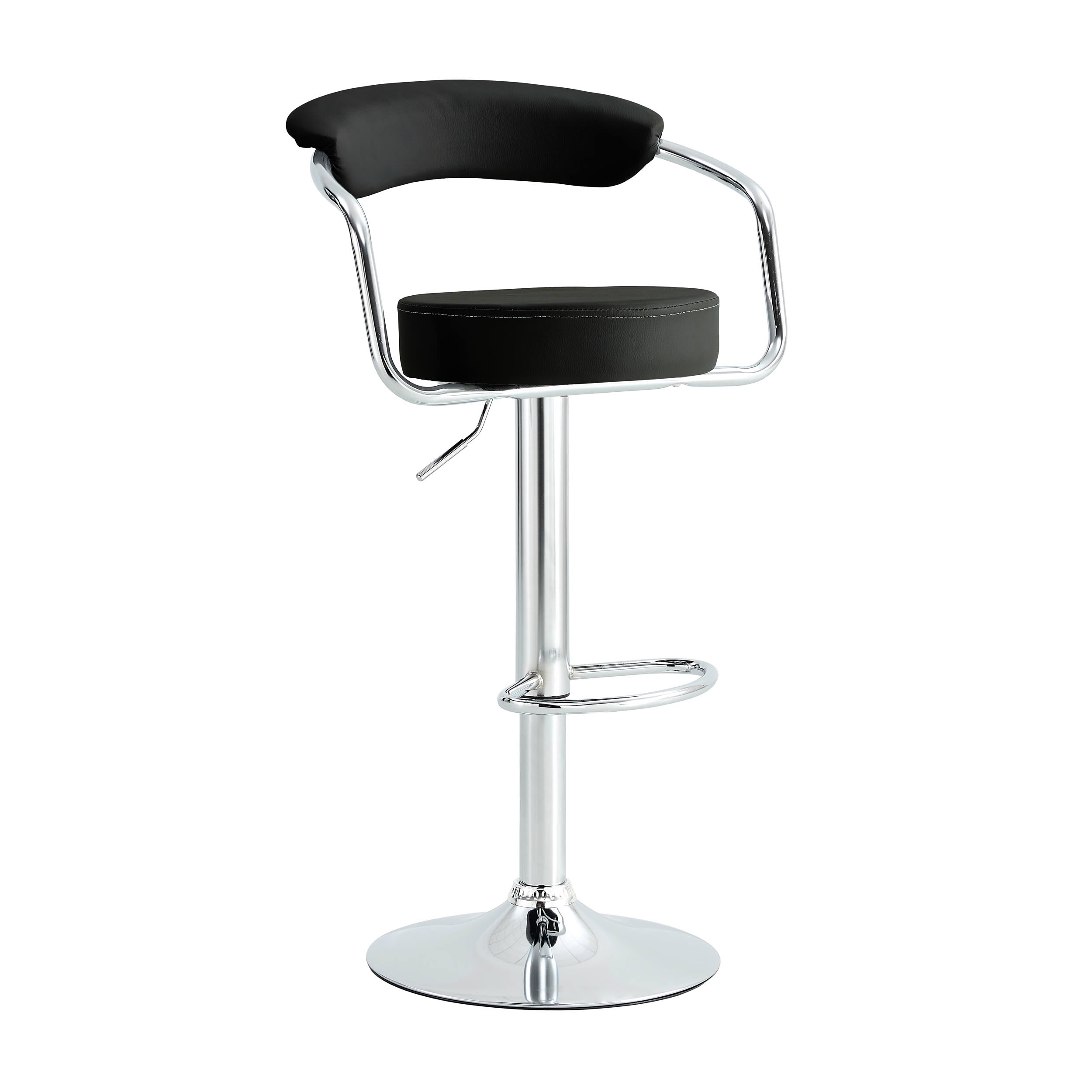 Radiance Rise Chrome BarSet of Two Stools // Black