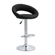 Opulent Orbit Chrome Swivel Set of Two Set of Two Stools // Black