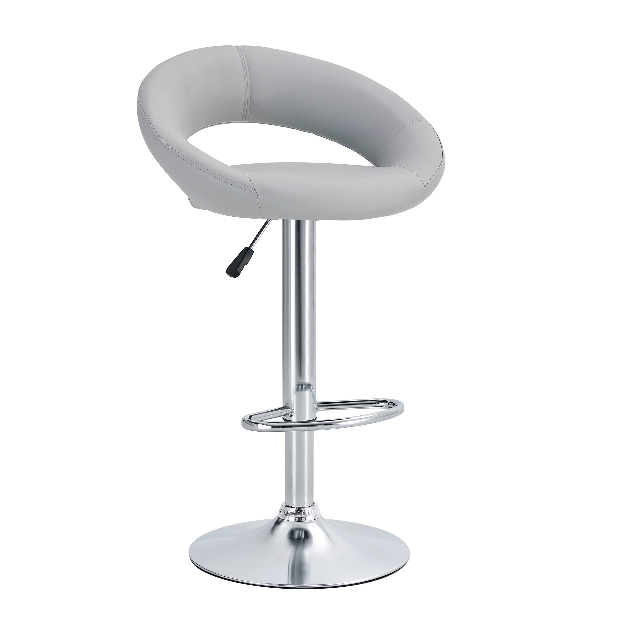 Opulent Orbit Chrome Swivel Set of Two Set of Two Stools // Gray