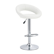Opulent Orbit Chrome Swivel Set of Two Set of Two Stools // White