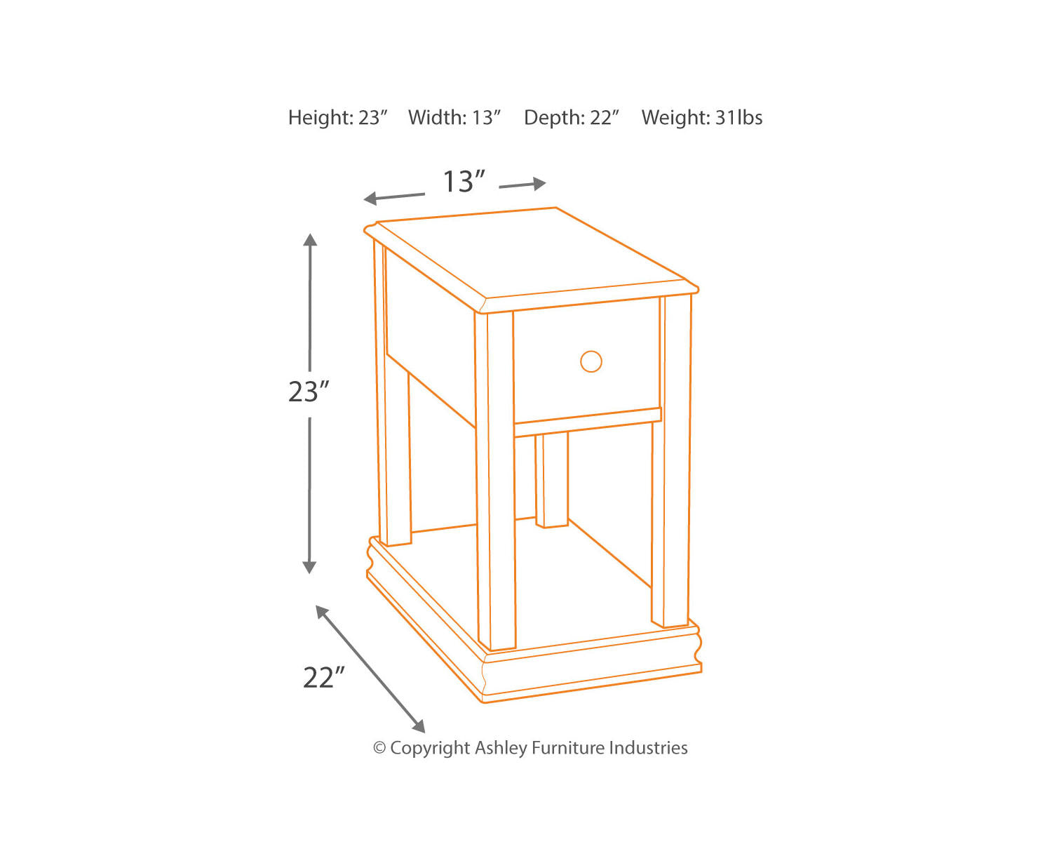 Breegin Chairside End Table
