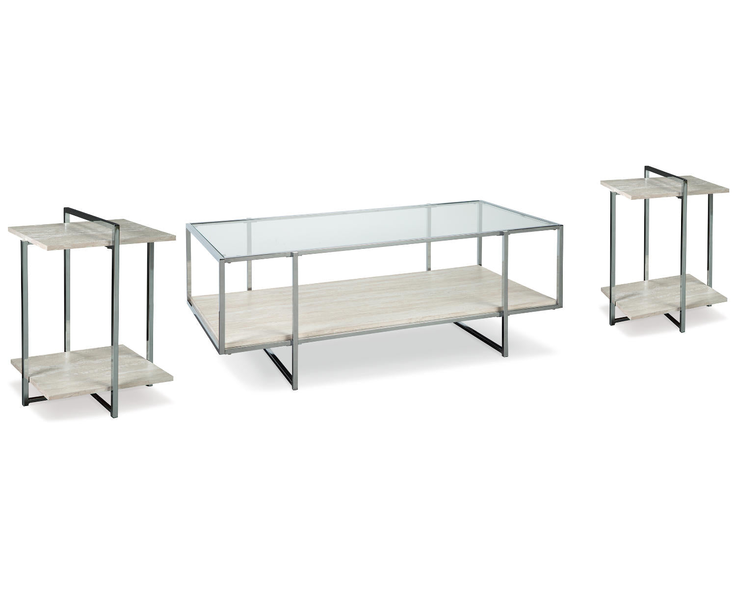 Bodalli Coffee Table and 2 Chairside End Tables