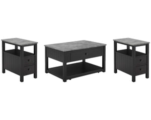 Ezmonei Coffee Table and 2 Chairside End Tables