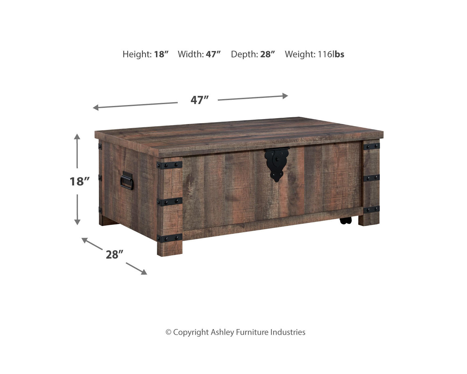 Hollum Lift-top Coffee Table and 2 End Tables