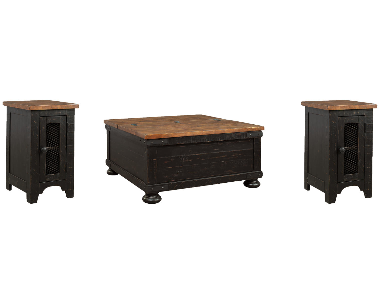 Valebeck Coffee Table and 2 Chairside End Tables