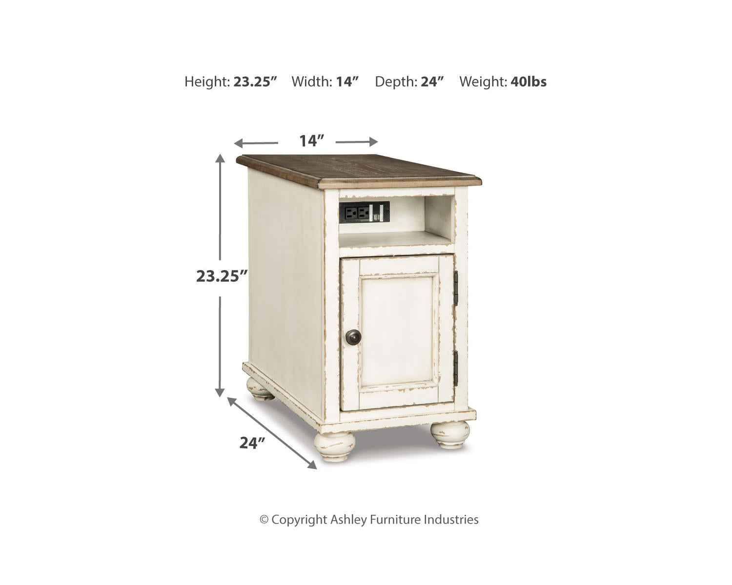 Realyn Coffee Table and 2 Chairside End Tables